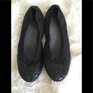 Stuart Weitzman Lastikon Glitter Ballet Flats